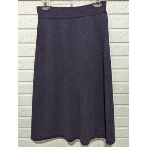 Anne Pedersen Women's Purple Knit Pull On Midi A-Line Skirt Medium